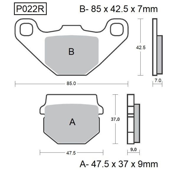 PASTILLAS DE FRENO BAIKOR P022R SINTERIZADAS OFF-ROAD Y QUADS