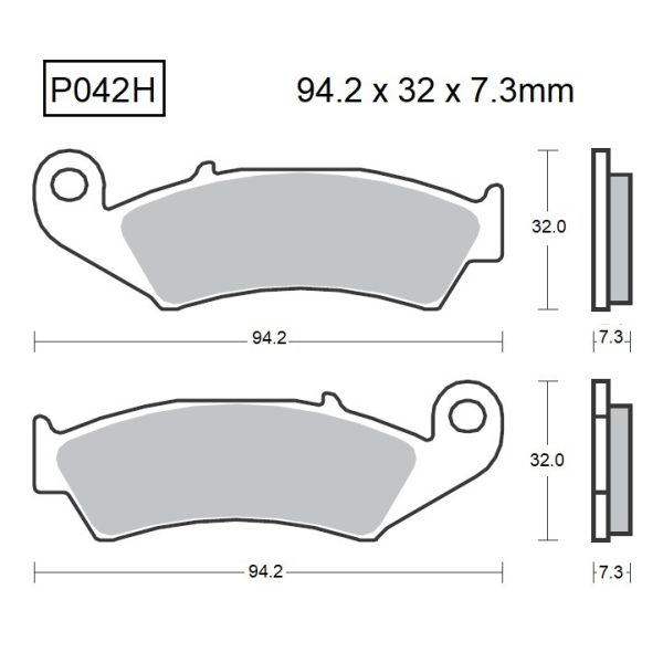 PASTILLAS DE FRENO BAIKOR P042H SINTERIZADAS "HH"