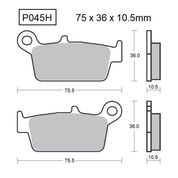 PASTILLAS DE FRENO BAIKOR P045H SINTERIZADAS "HH"