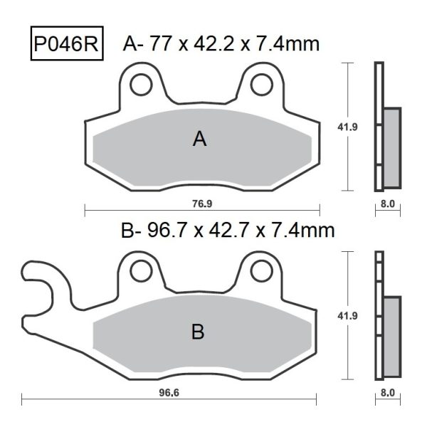 PASTILLAS DE FRENO BAIKOR P046R SINTERIZADAS OFF-ROAD Y QUADS