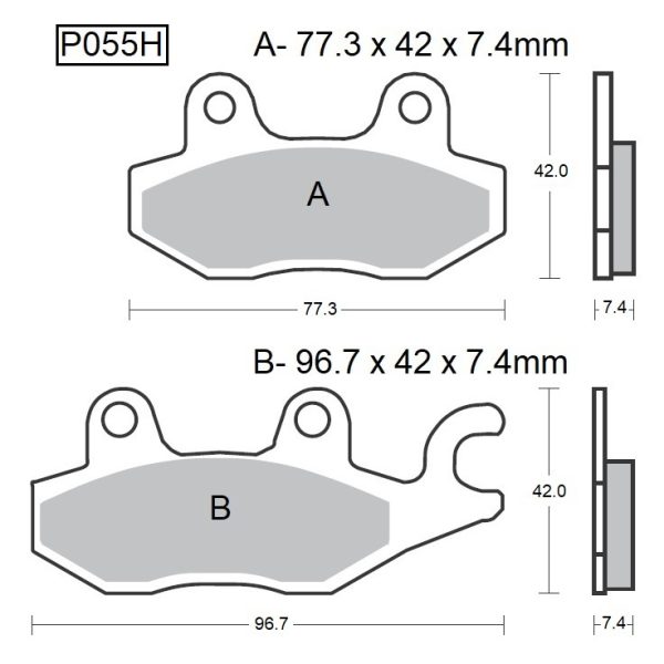 PASTILLAS DE FRENO BAIKOR P055H SINTERIZADAS "HH"