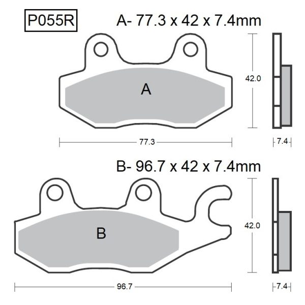 PASTILLAS DE FRENO BAIKOR P055R SINTERIZADAS OFF-ROAD Y QUADS