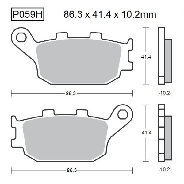 PASTILLAS DE FRENO BAIKOR P059H SINTERIZADAS "HH"