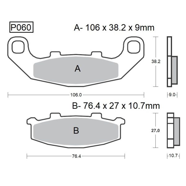 PASTILLAS DE FRENO BAIKOR P060 KEVLAR