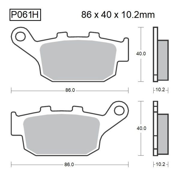 PASTILLAS DE FRENO BAIKOR P061H SINTERIZADAS "HH"