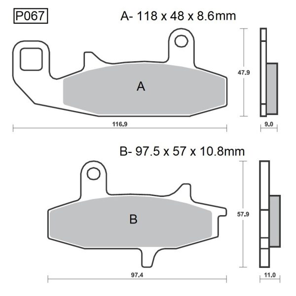 PASTILLAS DE FRENO BAIKOR P067 KEVLAR