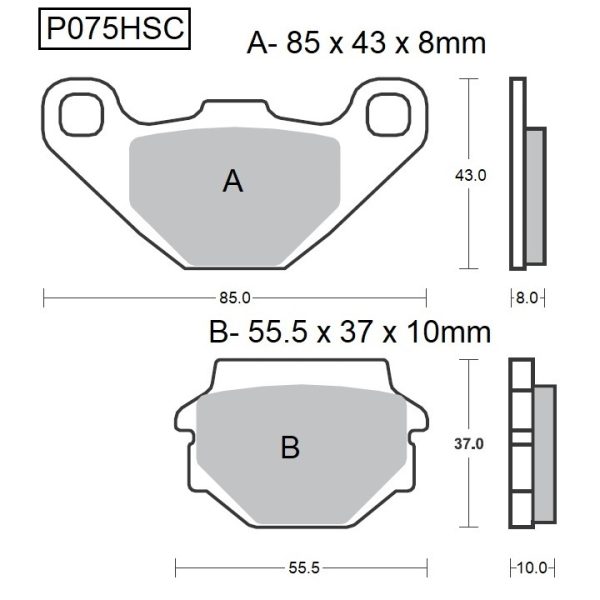 PASTILLAS DE FRENO BAIKOR P075SC KEVLAR SCOOTER