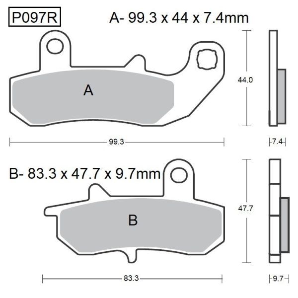 PASTILLAS DE FRENO BAIKOR P097R SINTERIZADAS OFF-ROAD Y QUADS