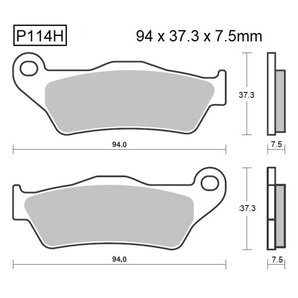 PASTILLAS DE FRENO BAIKOR P114H SINTERIZADAS "HH"