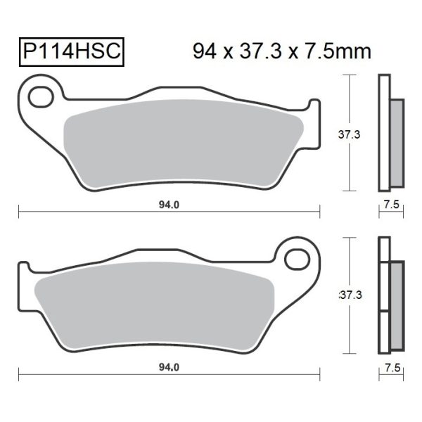 PASTILLAS DE FRENO BAIKOR P114HSC SINTERIZADAS SCOOTER