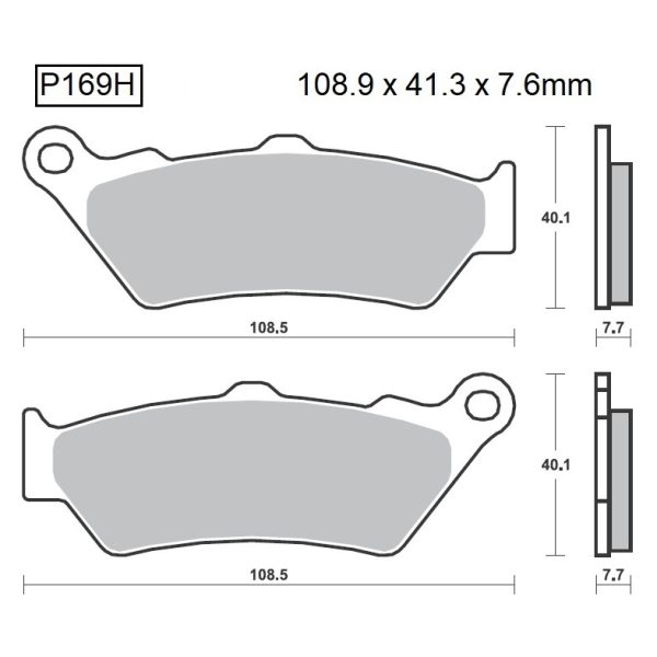 PASTILLAS DE FRENO BAIKOR P169H SINTERIZADAS "HH"