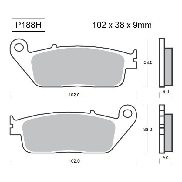 PASTILLAS DE FRENO BAIKOR P188H SINTERIZADAS "HH"