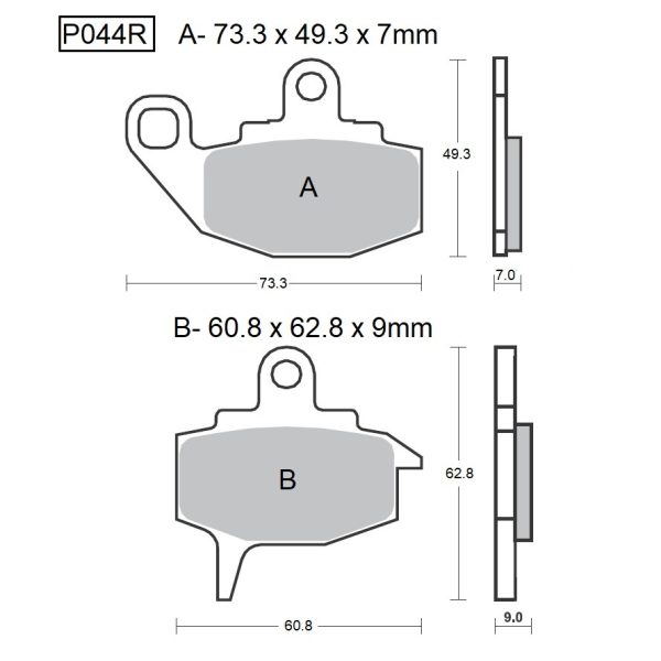 PASTILLAS DE FRENO BAIKOR P044R SINTERIZADAS OFF-ROAD Y QUADS