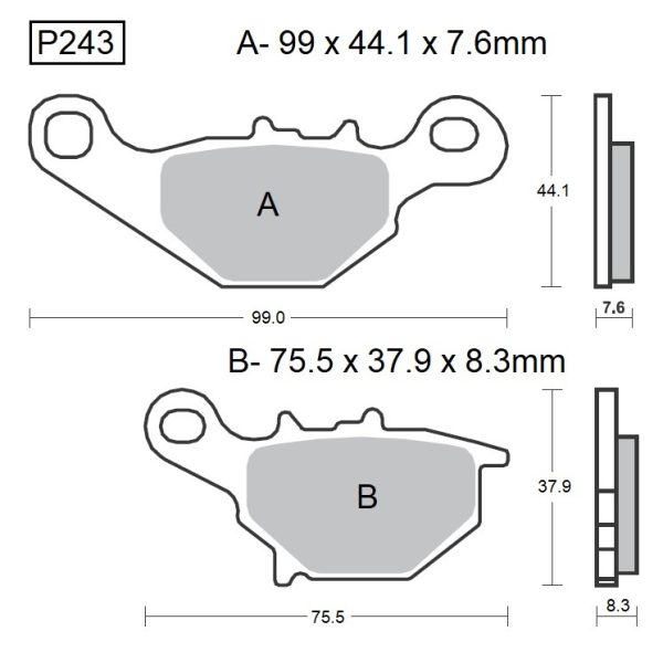 PASTILLAS DE FRENO BAIKOR P243 KEVLAR