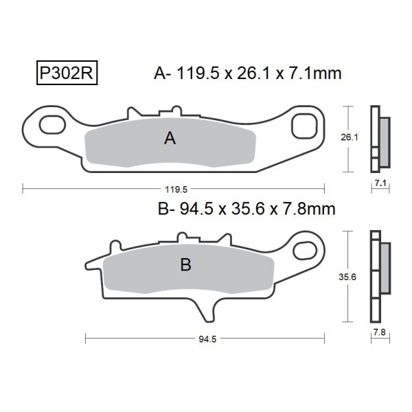 PASTILLAS DE FRENO BAIKOR P302R SINTERIZADAS OFF-ROAD Y QUADS