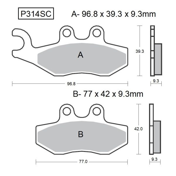 PASTILLAS DE FRENO BAIKOR P314SC KEVLAR SCOOTER