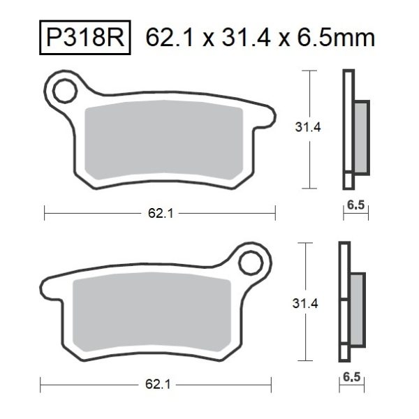 PASTILLAS DE FRENO BAIKOR P318R SINTERIZADAS OFF-ROAD Y QUADS