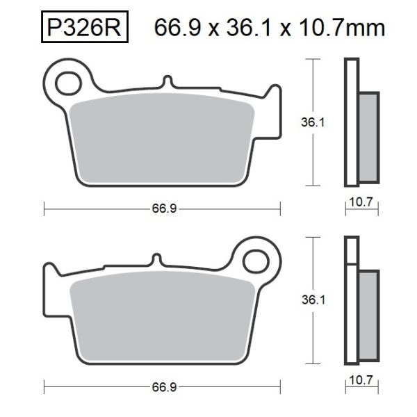 PASTILLAS DE FRENO BAIKOR P326R SINTERIZADAS OFF-ROAD Y QUADS