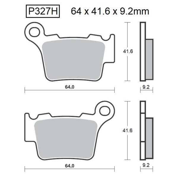 PASTILLAS DE FRENO BAIKOR P327H SINTERIZADAS "HH"