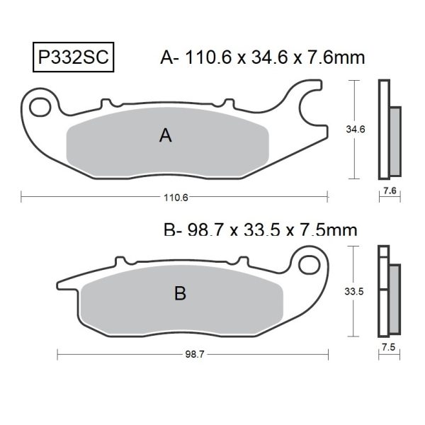 PASTILLAS DE FRENO BAIKOR P332SC KEVLAR SCOOTER