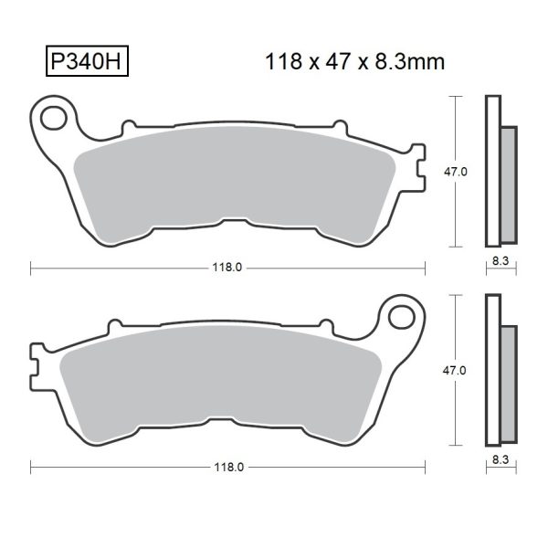 PASTILLAS DE FRENO BAIKOR P340H SINTERIZADAS "HH"