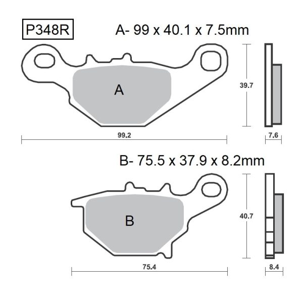 PASTILLAS DE FRENO BAIKOR P348R SINTERIZADAS OFF-ROAD Y QUADS