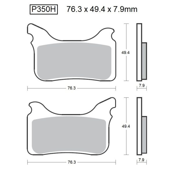 PASTILLAS DE FRENO BAIKOR P350H SINTERIZADAS "HH"