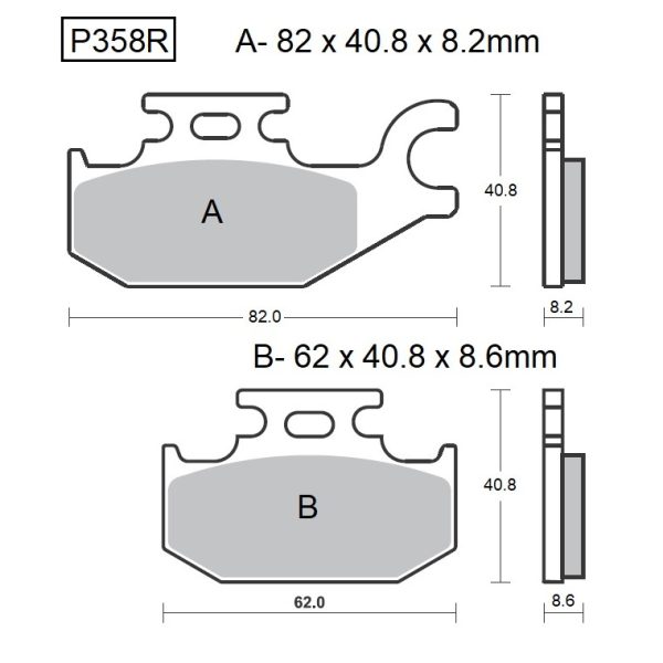 PASTILLAS DE FRENO BAIKOR P358R SINTERIZADAS OFF-ROAD Y QUADS