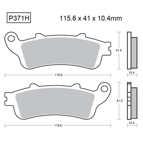 PASTILLAS DE FRENO BAIKOR P371H SINTERIZADAS "HH"