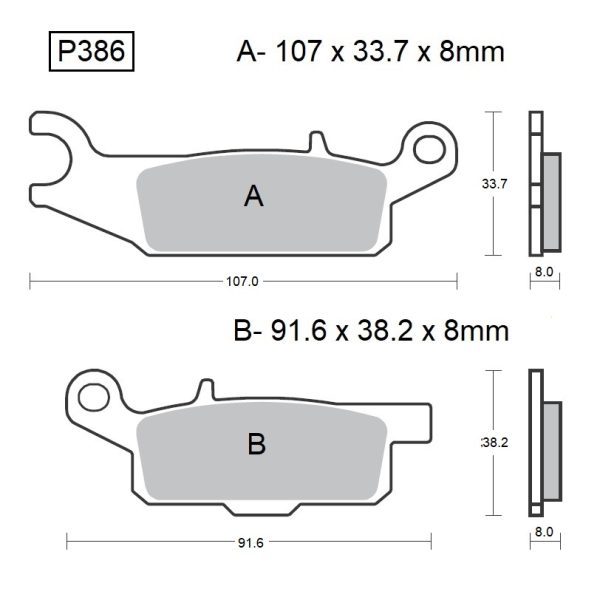 PASTILLAS DE FRENO BAIKOR P386 KEVLAR