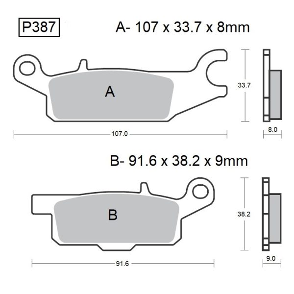 PASTILLAS DE FRENO BAIKOR P387 KEVLAR