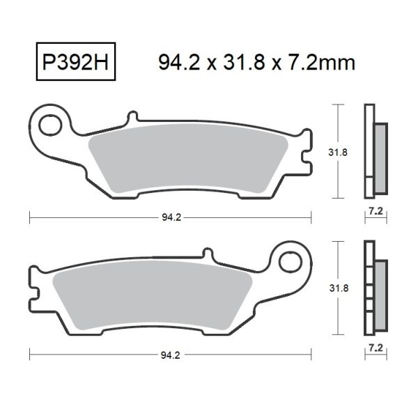 PASTILLAS DE FRENO BAIKOR P392H SINTERIZADAS "HH"