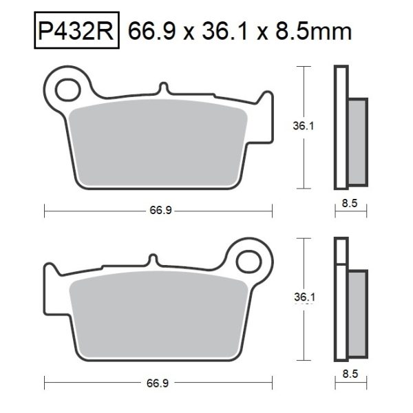 PASTILLAS DE FRENO BAIKOR P432R SINTERIZADAS OFF-ROAD Y QUADS