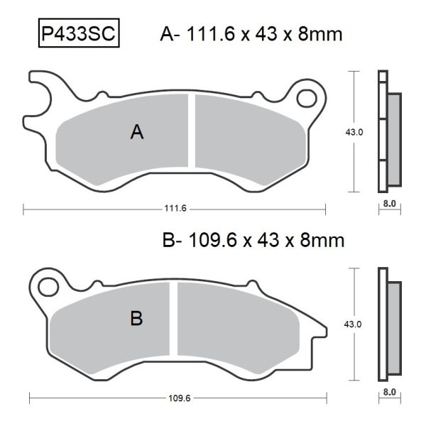 PASTILLAS DE FRENO BAIKOR P433SC KEVLAR SCOOTER