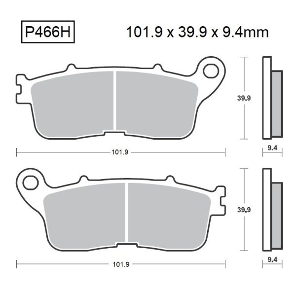 PASTILLAS DE FRENO BAIKOR P466H SINTERIZADAS "HH"