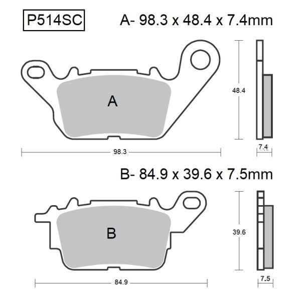 PASTILLAS DE FRENO BAIKOR P514SC KEVLAR SCOOTER