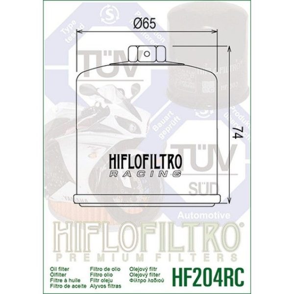 FILTRO DE ACEITE MOTO HIFLOFILTRO HF204RC - Imagen 2