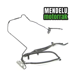 Conjunto latiguillos de freno delantero y trasero repartidor de frenada (válvula de retardo) y tuberías frenos de Honda SH 125 2013-2016 (SH125) NO ABS. Ref: 43311-K01-901 / 43320-K01-901 / 43313-K01-901 / 46300-KTW-901 / 43312-K01-900